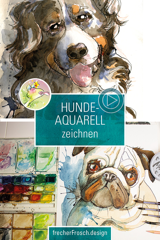 Hundeporträt in Aquarell zeichnen: Anleitung!