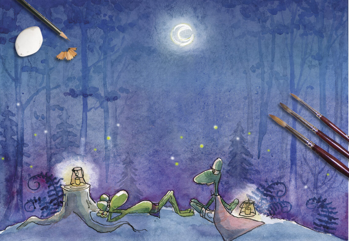 Nachts im Wald Illustration von Sandra Viehweg