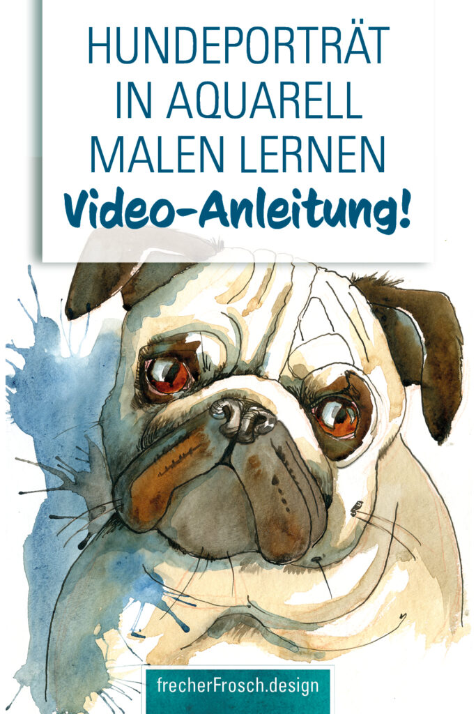 Hundeporträt in Aquarell malen lernen: Anleitung!